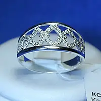 Серебряное кольцо с фианитами Ромбики кс 1235