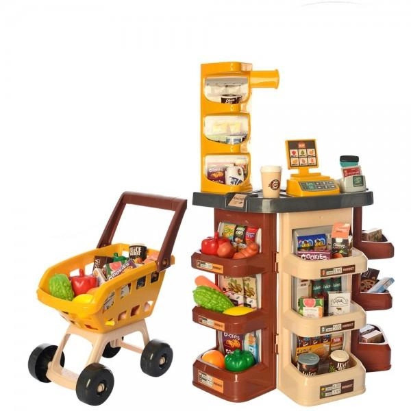 Дитячий Супермаркет із візком 668-77 світло, звук, кос. ап. з терміналом, сканер, ваги, продукти