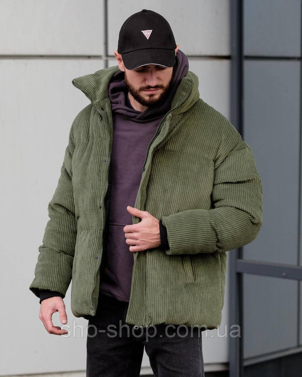 Зимова Куртка Оверсайз Vamos Velvet Khaki, фото 1