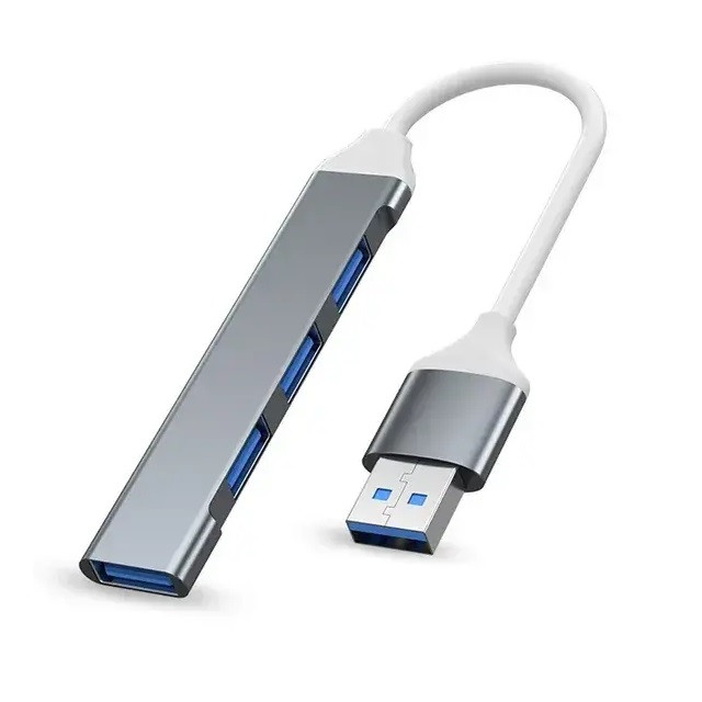 USB Хаб 4 в 1 USB 3.0 to USB 2.0*3 + USB 3.0 TRY Compact сірий