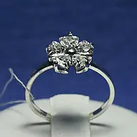 Серебряное кольцо с фианитами Пятилистник 11088