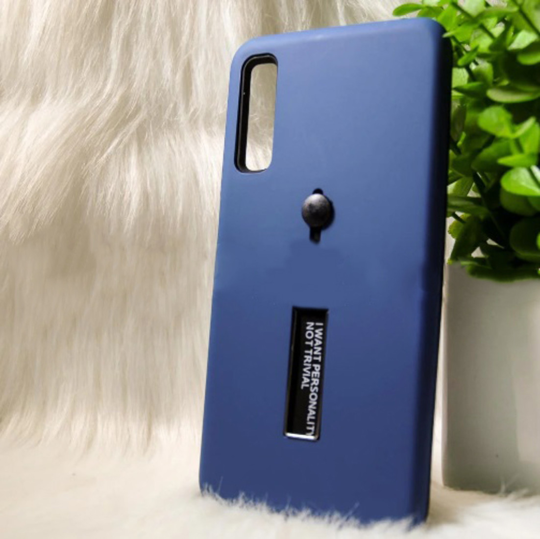 Чохол Samsung A750/A7 2018 "Kickstand" Синій (dark-blue)