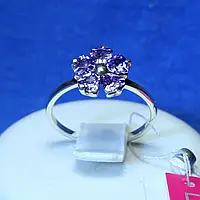 Серебряное кольцо с фиолетовыми фианитами 1270ф