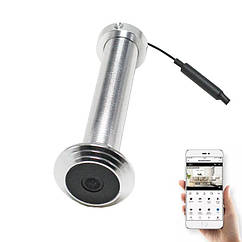 Охоронна дверна WiFi IP камера HQcam IR 32Gb silver Tuya. Дверне вічко 1080P. Tuya