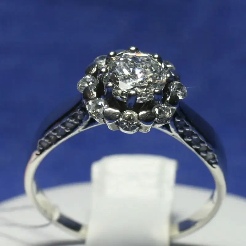 Срібна каблучка з фіанітами Княгиня 1025, фото 1