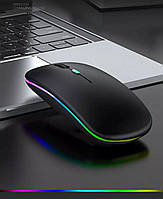 Беспроводная аккумуляторная мышка с подсветкой и bluethooth для ПК, ноутбука, планшета + подарок