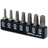 Набір біт TORX з отвором TOPTUL 1/4" 7 од. (T10-T40) GAAV0703