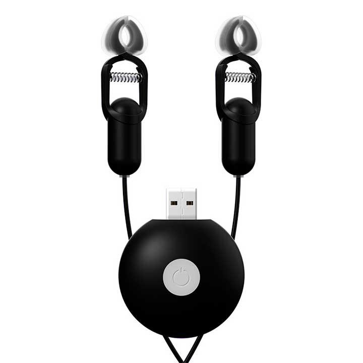 Затискачі для сосків з вібрацією "GALAKUin" USB 10 режимів - Чорний - Садо-мазо