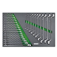 Набір ключів комбінованих і накидних 6-27 мм 28 од. (у ложементі) TOPTUL GED2813