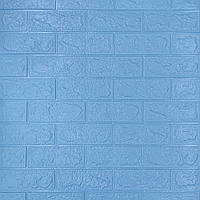 №5 Самоклеющаяся 3D панель "Голубой кирпич" 77×70 см толщина 3 мм