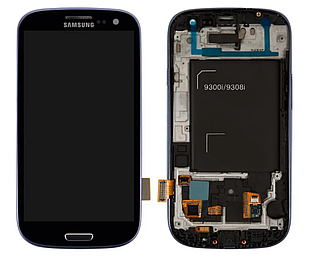 Модуль для Samsung Galaxy S3 Duos, Samsung I9300i, I9301, синій, дисплей + сенсор