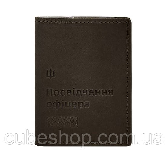 Шкіряна обкладинка для посвідчення офіцера 9.2P (темно-коричнева) шкіра Crazy Horse