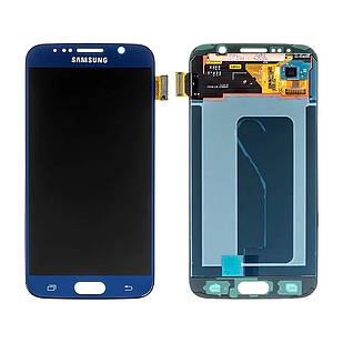 Модуль для Samsung Galaxy S6, Samsung G920 синій, дисплей + сенсор