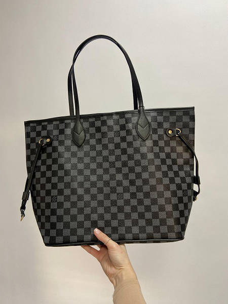 Louis vuitton neverfull grey and black sales