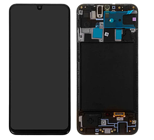Модуль для Samsung Galaxy A20, Samsung A205 чорний, дисплей + сенсор