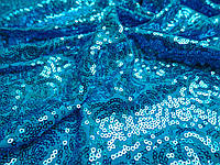 Ткань Пайеточная на трикотаже (голубой)