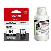 Картридж Canon PG-84 Black + Чорнило ColorWay CW-CW445BK02 200мл