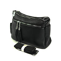Трендовая черная сумка клатч через плечо женская наплечная, Маленькая модная сумочка на длинном ремешке