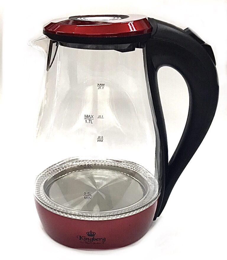 Чайник електричний Kingberg 1,7 л червоний KB-2031 електричний скляний
