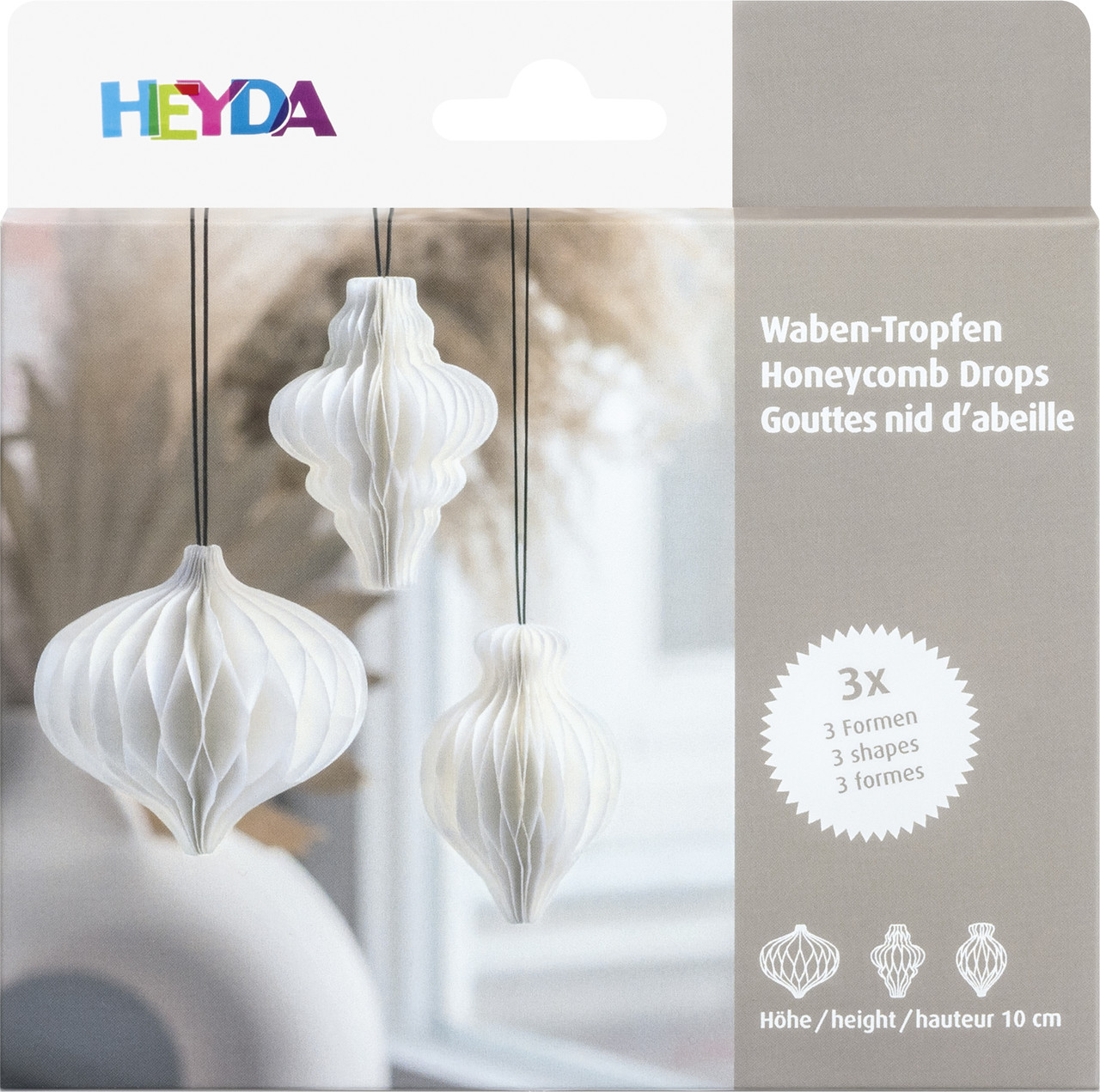 Паперові кулі стільники набір білі 3 шт., Heyda 204870724