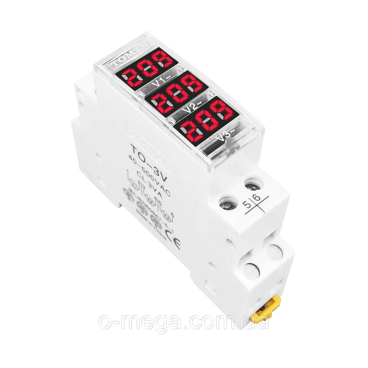 Вольтметр TOMZN цифровий AC 40-500V трифазний DIN