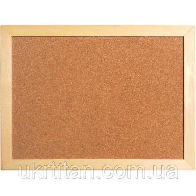 Оригінал! Офісна дошка Axent коркова 45 х 60 см + 6 кнопок-цвяшків (9601-A) - Вища Якість!, фото 1