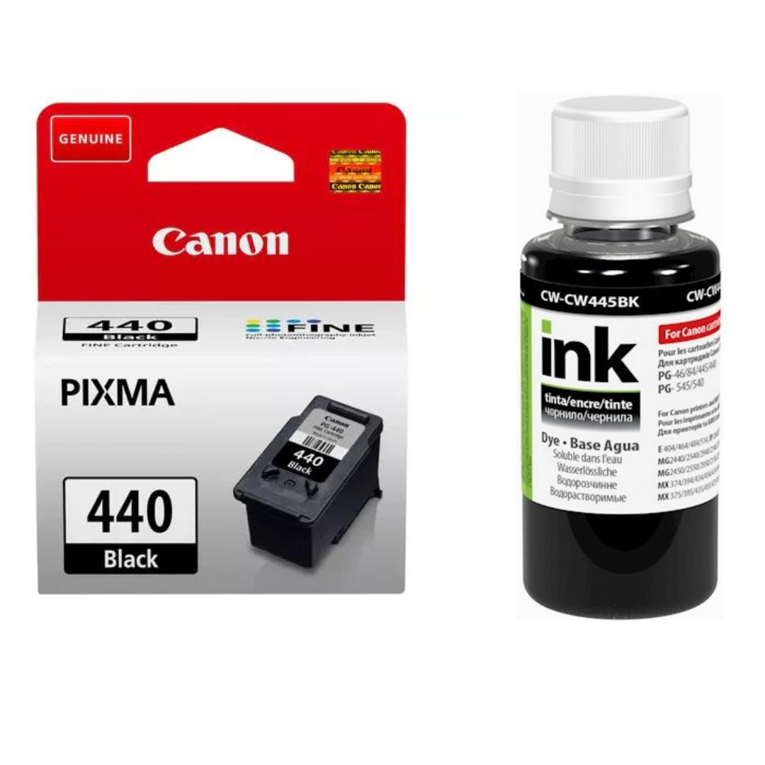Картридж Canon PG-440 + Чорнило ColorWay CW-CW445BK01 100мл