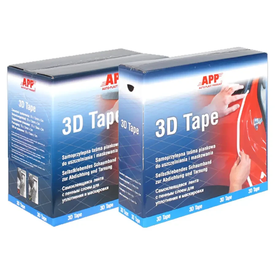 Самоклеючий ущільнювальний поролоновий валик APP 3D Tape 070350 - 13мм х 50м. Термостійкий до 95°С.
