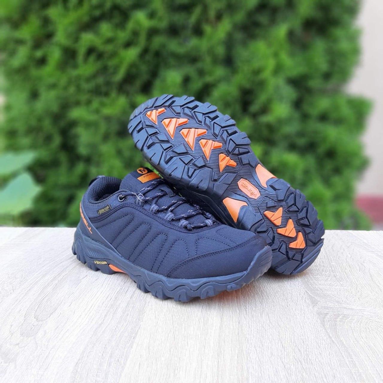 Чоловічі зимові кросівки Merrell MOAB gore-tex (чорні з жовтогарячим) м'які зручні термо кроси О3954 vkross