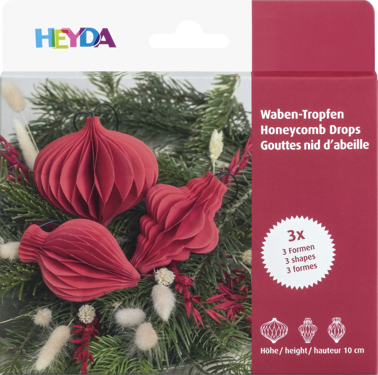 Паперові кулі стільники набір червоні 3 шт., Heyda 204870727