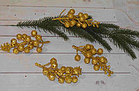 Ветка декоративная ягода калина золото 11,5 см