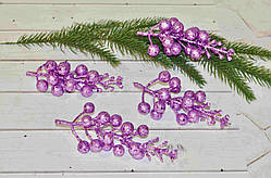 Гілка декоративна ягода калина фіолетова 11,5 см