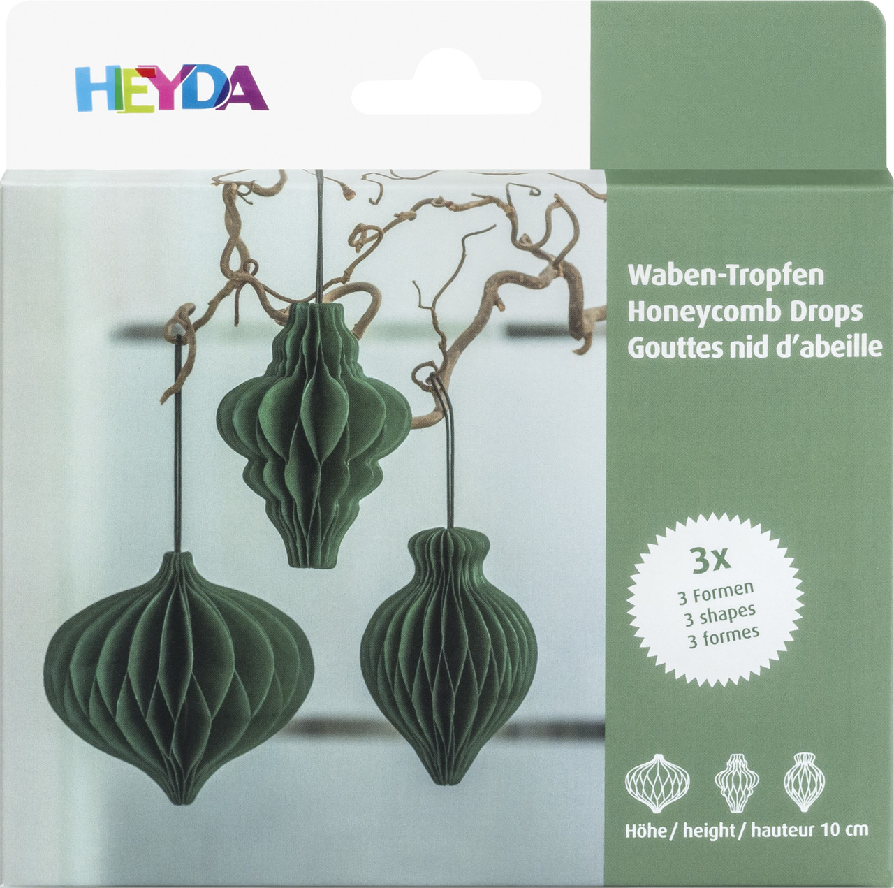 Паперові кулі стільники набір зелені 3 шт., Heyda 204870728