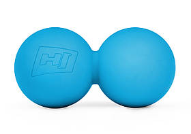 Силіконовий масажний подвійний м'яч 63 мм Hop-Sport HS-S063DMB блакитний