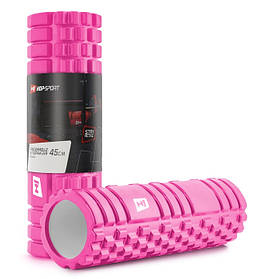 Ролер масажер (валик, ролик) Hop-Sport EVA 45 см рожевий
