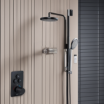 Змішувач прихованого монтажу термостатичний на три споживачі для душу Qtap Votice 6443T105NKB