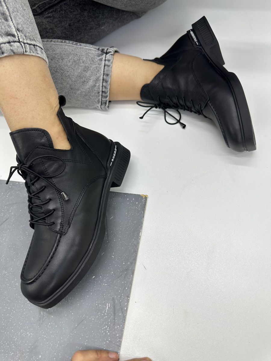 Ботинки женские BATTAL GUERO G146-704 черные на низком каблуке - фото 4 - id-p1674148960