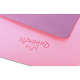 Килимок (мат) для фітнесу та йоги Queenfit Premium ТРЕ 0,6 см рожево-фіолетовий, фото 5