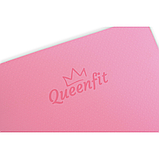Килимок (мат) для фітнесу та йоги Queenfit Premium ТРЕ 0,6 см рожево-фіолетовий, фото 6
