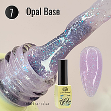 База з блискітками шиммером опала лавандова, бузкова для нігтів Opal base Global Fashion 8 ml №7