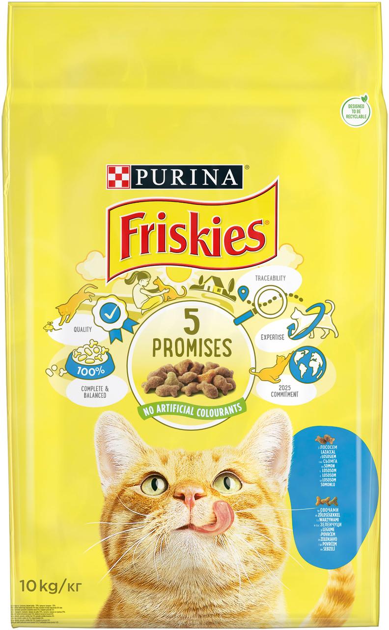 Сухой корм FRISKIES (Фрискес) для взрослых кошек, с лососем и овощами 10 кг (5997204515469) - фото 1 - id-p1909762473