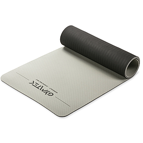 Килимок (мат) для фітнесу та йоги Gymtek Premium ТРЕ 0,6 см сіро-чорний