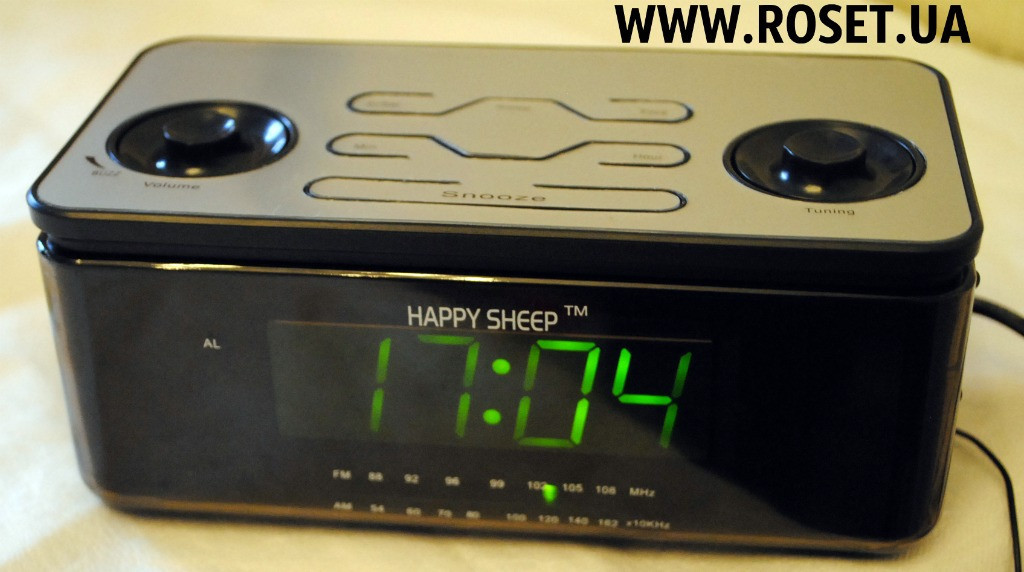 Настільний годинник-будильник з вбудованим радіо-програвачем Happy Sheep YJ-8118
