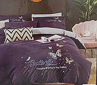 Сатиновое постельное белье " butterflies" двухспальный размер Crown Luxory home collections