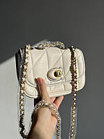 Coach Quilted Pillow Madison Shoulder Bag White 20 x 14 x 7.5 см