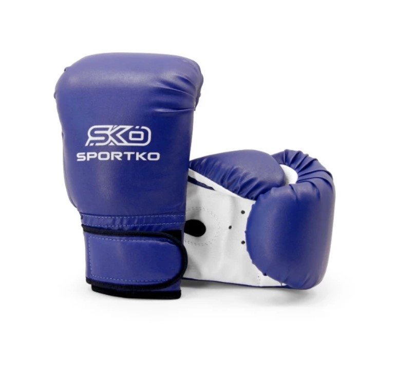 Перчатки боксерские 10 унц | Любительские боксерские перчатки для тренировок синие - фото 2 - id-p2006923241