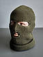 Тактична в'язана балаклава Олива / Балаклава з 1 отвором / Балаклава з 3 отворами, фото 3