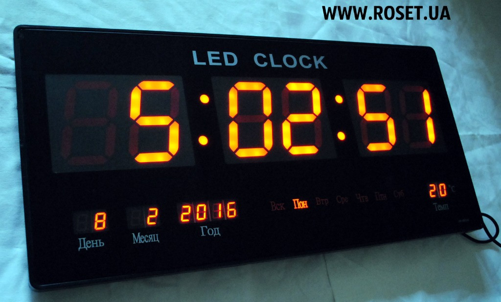 Настінні електронні годинники LED Digital Clock JH 4622-4 RED
