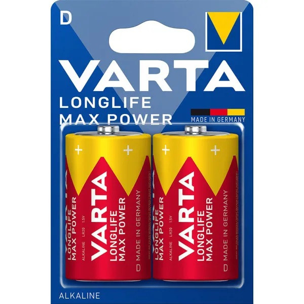 Батарейка VARTA Longlife Max Power D/LR20 (2шт)