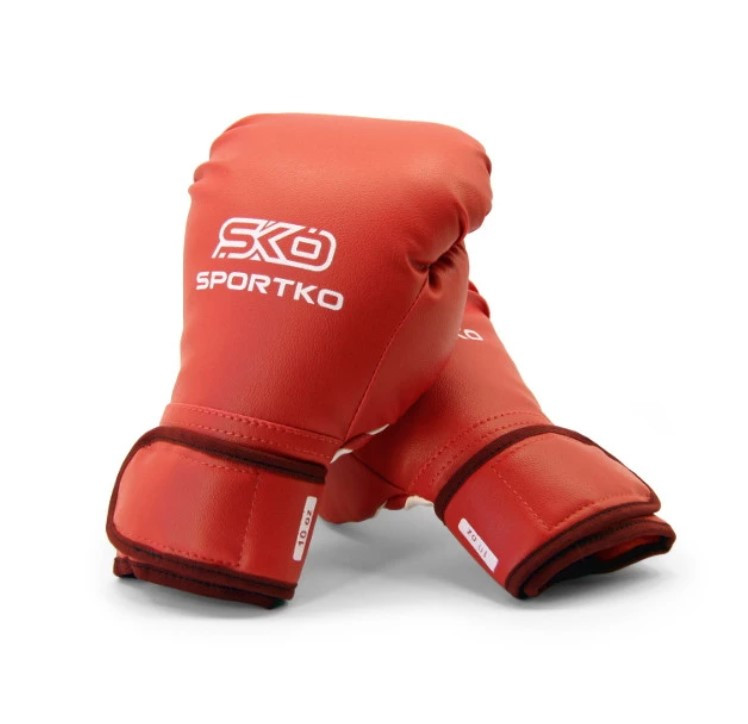 Перчатки боксерские 10 унц | Любительские боксерские перчатки для тренировок красные - фото 1 - id-p2006937481